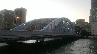 永代橋　車線がかわる