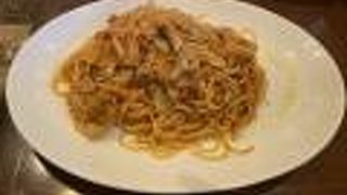 ツナときのこのトマトクリームスパゲッティランチ！