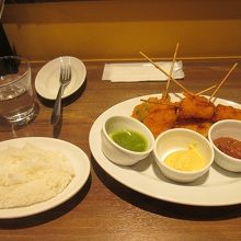 イタリア風串カツとライス