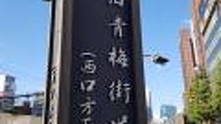 旧青梅街道始点の標識