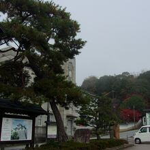 駐車場は、津山城に来る観光バスなどの駐車場も兼ねている。