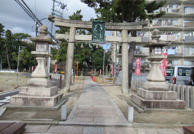 緑地公園の植物園にほど近い地味な立地の由緒ある神社