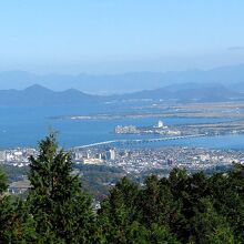 展望台からの琵琶湖のパノラマ