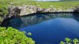 二つの池の色が違う