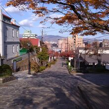 路地のようで、石畳の道路とよくマッチしてます