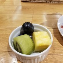 シアターオーブのチケット半券でいただけるミニフルーツ