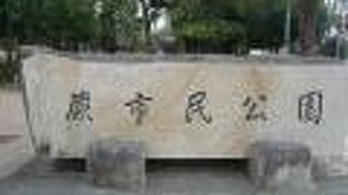 蕨市民公園は、京浜東北線の東側にある広い公園です。防災面も含めた多目的の公園です。