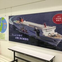 フェリーターミナルの展示ポスター。
