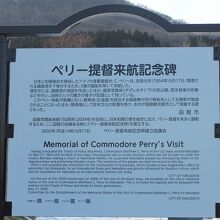 ペリー提督来航記念碑の説明板