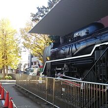 保存されてるSL車両のそばのイチョウが色づいてました