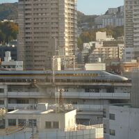 新幹線や在来線が走ってるのが見えた。