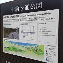 米田歩道橋に関する説明看板。
