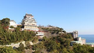 なかなか立派なお城です。この前から花火もよく見えます。