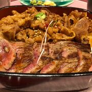 ビフテキ&牛カルビ焼肉重 ♪