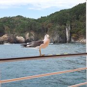 陸からは見られないローソク型の奇岩