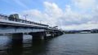 宍道湖と大橋川の境目にかかる橋