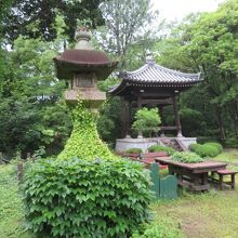 ツタの絡まる灯籠です