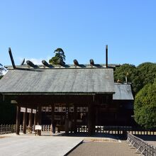 宮崎神宮の社殿の風景