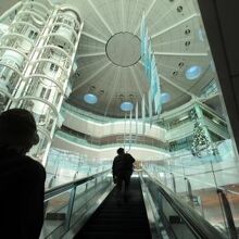 地下鉄線で羽田へ着いてエスカレーターで上の階へ登る