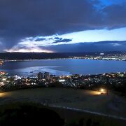 諏訪湖沿岸の夜景を見に