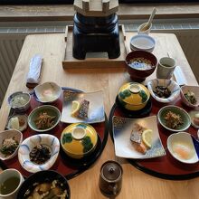 朝食は部屋のテーブルで