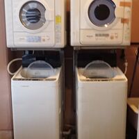 無料の洗濯機　2階にありました。
