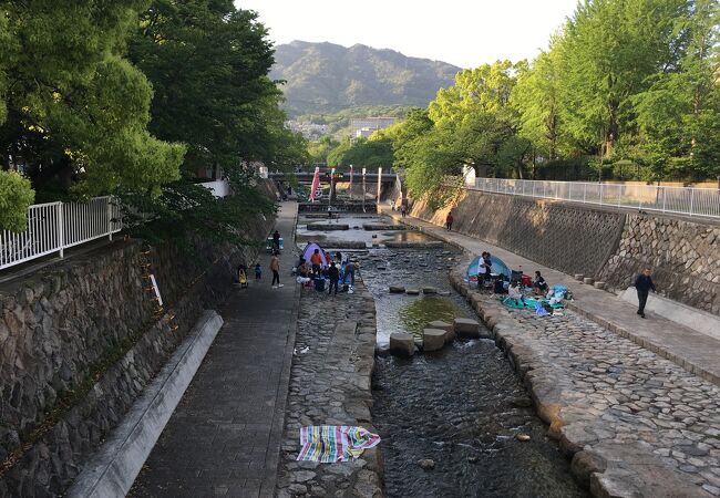 都賀川沿い