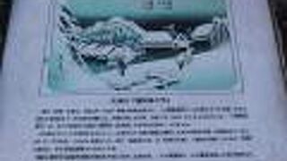 有名な広重の蒲原宿の浮世絵の記念碑