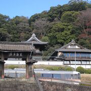 徳川家康が幼少時代過ごしたお寺　寺の中を電車が走っています