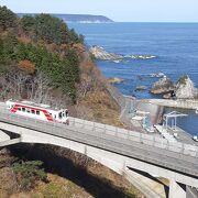 風景撮影タイムを取ってくれる三陸鉄道の橋の一つ