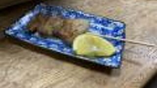 豚串を日本酒で！