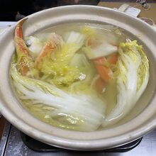 カニスキ。この出汁と白菜が美味しかったです。