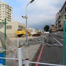 科工館駅も工事中