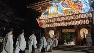 暗闇（浄闇）の祭典、追儺の祓（毎年1月2日）では防寒対策を