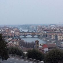 ミケランジェロ広場から見たアルノ川の風景