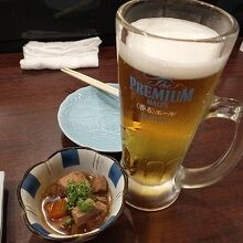 ビールとお通し