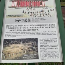 多賀城政庁正殿の推定復元図パネルもありました。