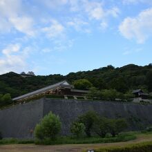 麓の公園から見上げる松山城