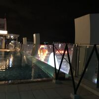 自慢のプール。現在は22時までの営業。寒くて入る人いないけど