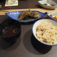 ご飯と留め椀とサービスの天麩羅