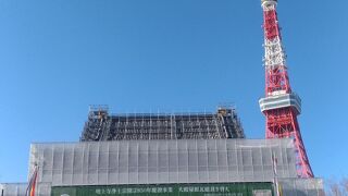 本殿工事中でした