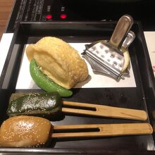 生麩田楽と揚げ湯葉