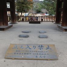 中央はくぐってはいけない