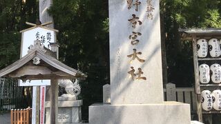 木々に囲まれた厳かな桧皮葺きの社殿