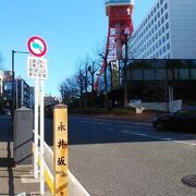 東京タワーを見上げる通り