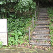 鍾乳洞への入り口に至る階段