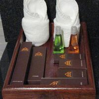 シャンプー、シャワーjジェル、コーム、髭剃りなど