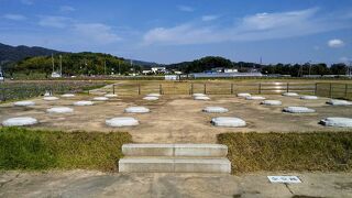 コスモスに包まれた『史跡 中宮寺跡』