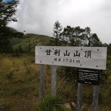 山頂の標識