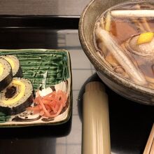 鴨南蛮そばとそば寿司